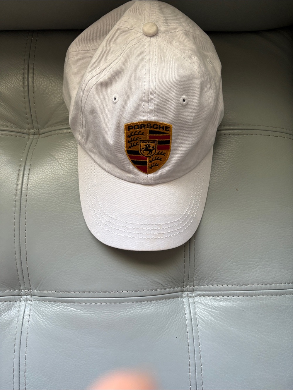 White Embroidered Crest Baseball Cap